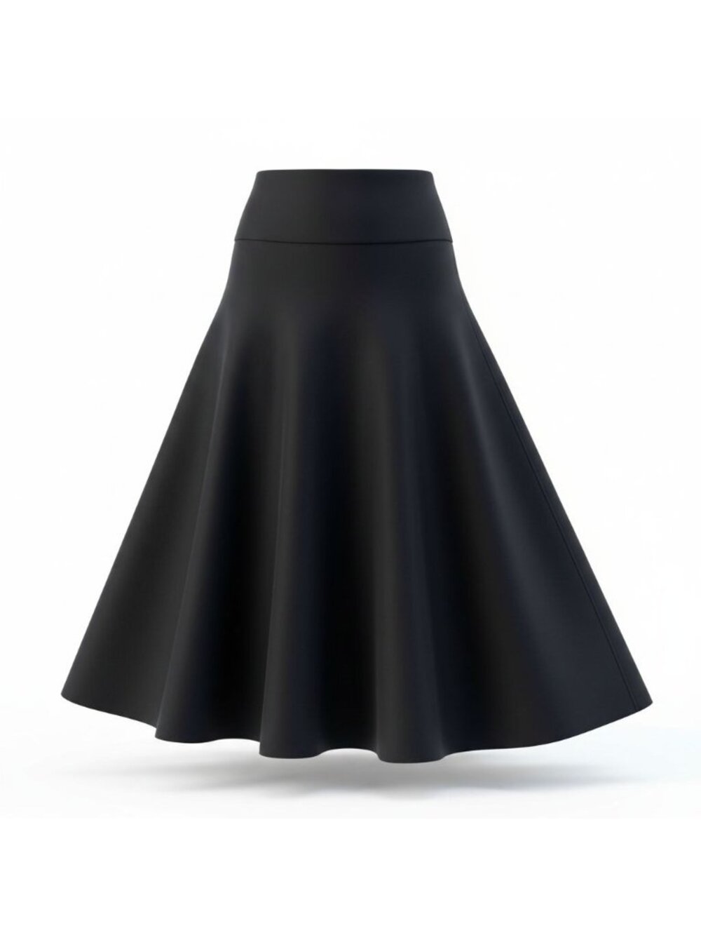 NEW Modern Citizen Black Flared Knit Midi Skirt M/L Rayon/Nylon Blend
